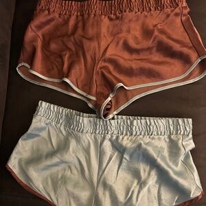 Lot of 2 Pairs Victoria's Secret Light Blue and Brown Soft Pajama Shorts Size S
